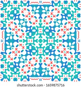 Ornamental talavera mexico tiles decor. Creative design. Vector seamless pattern elements. Red gorgeous flower folk print for linens, smartphone cases, scrapbooking, bags or T-shirts.
