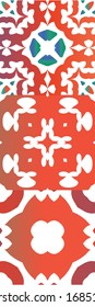 Ornamental talavera mexico tiles decor. Creative design. Collection of vector seamless patterns. Red gorgeous flower folk prints for linens, smartphone cases, scrapbooking, bags or T-shirts.