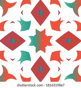 Ornamental talavera mexico tiles decor. Vector seamless pattern template. Modern design. Red gorgeous flower folk print for linens, smartphone cases, scrapbooking, bags or T-shirts.