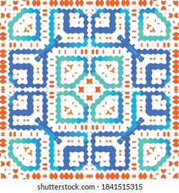 Ornamental talavera mexico tiles decor. Creative design. Kit of vector seamless patterns. Red gorgeous flower folk prints for linens, smartphone cases, scrapbooking, bags or T-shirts.