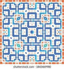 Ornamental talavera mexico tiles decor. Creative design. Kit of vector seamless patterns. Red gorgeous flower folk prints for linens, smartphone cases, scrapbooking, bags or T-shirts.