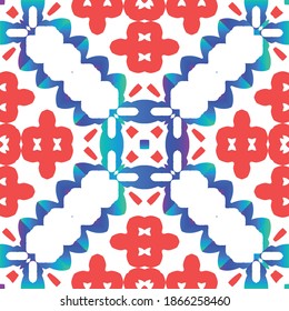 Ornamental talavera mexico tiles decor. Creative design. Vector seamless pattern elements. Red gorgeous flower folk print for linens, smartphone cases, scrapbooking, bags or T-shirts.