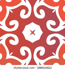 Ornamental talavera mexico tiles decor. Vector seamless pattern trellis. Graphic design. Red gorgeous flower folk print for linens, smartphone cases, scrapbooking, bags or T-shirts.