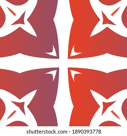 Ornamental talavera mexico tiles decor. Vector seamless pattern arabesque. Bathroom design. Red gorgeous flower folk print for linens, smartphone cases, scrapbooking, bags or T-shirts.