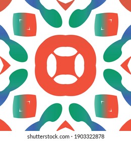 Ornamental talavera mexico tiles decor. Vector seamless pattern poster. Bathroom design. Red gorgeous flower folk print for linens, smartphone cases, scrapbooking, bags or T-shirts.