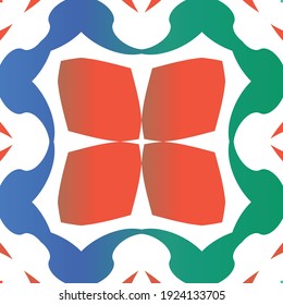Ornamental talavera mexico tiles decor. Stylish design. Vector seamless pattern arabesque. Red gorgeous flower folk print for linens, smartphone cases, scrapbooking, bags or T-shirts.
