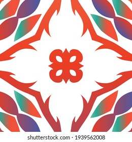 Ornamental talavera mexico tiles decor. Universal design. Vector seamless pattern theme. Red gorgeous flower folk print for linens, smartphone cases, scrapbooking, bags or T-shirts.