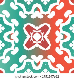 Ornamental talavera mexico tiles decor. Original design. Vector seamless pattern concept. Red gorgeous flower folk print for linens, smartphone cases, scrapbooking, bags or T-shirts.
