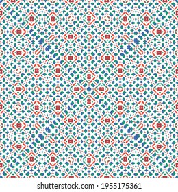 Ornamental talavera mexico tiles decor. Modern design. Vector seamless pattern elements. Red gorgeous flower folk print for linens, smartphone cases, scrapbooking, bags or T-shirts.