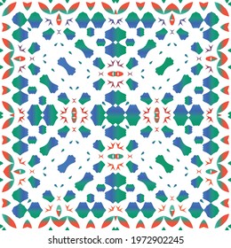 Ornamental talavera mexico tiles decor. Modern design. Vector seamless pattern elements. Red gorgeous flower folk print for linens, smartphone cases, scrapbooking, bags or T-shirts.
