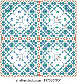 Ornamental talavera mexico tiles decor. Modern design. Vector seamless pattern elements. Red gorgeous flower folk print for linens, smartphone cases, scrapbooking, bags or T-shirts.