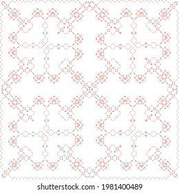 Ornamental talavera mexico tiles decor. Creative design. Vector seamless pattern concept. Red gorgeous flower folk print for linens, smartphone cases, scrapbooking, bags or T-shirts.