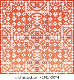 Ornamental talavera mexico tiles decor. Hand drawn design. Vector seamless pattern frame. Red gorgeous flower folk print for linens, smartphone cases, scrapbooking, bags or T-shirts.