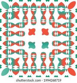 Ornamental talavera mexico tiles decor. Modern design. Vector seamless pattern elements. Red gorgeous flower folk print for linens, smartphone cases, scrapbooking, bags or T-shirts.