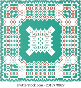 Ornamental talavera mexico tiles decor. Original design. Vector seamless pattern concept. Red gorgeous flower folk print for linens, smartphone cases, scrapbooking, bags or T-shirts.
