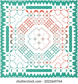 Ornamental talavera mexico tiles decor. Original design. Vector seamless pattern concept. Red gorgeous flower folk print for linens, smartphone cases, scrapbooking, bags or T-shirts.