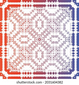 Ornamental talavera mexico tiles decor. Creative design. Vector seamless pattern watercolor. Red gorgeous flower folk print for linens, smartphone cases, scrapbooking, bags or T-shirts.