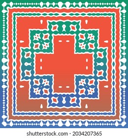 Ornamental talavera mexico tiles decor. Vector seamless pattern theme. Kitchen design. Red gorgeous flower folk print for linens, smartphone cases, scrapbooking, bags or T-shirts.