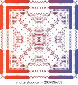 Ornamental talavera mexico tiles decor. Creative design. Vector seamless pattern watercolor. Red gorgeous flower folk print for linens, smartphone cases, scrapbooking, bags or T-shirts.