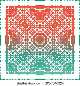 Ornamental talavera mexico tiles decor. Modern design. Vector seamless pattern elements. Red gorgeous flower folk print for linens, smartphone cases, scrapbooking, bags or T-shirts.