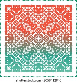Ornamental talavera mexico tiles decor. Modern design. Vector seamless pattern elements. Red gorgeous flower folk print for linens, smartphone cases, scrapbooking, bags or T-shirts.