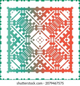 Ornamental talavera mexico tiles decor. Modern design. Vector seamless pattern elements. Red gorgeous flower folk print for linens, smartphone cases, scrapbooking, bags or T-shirts.