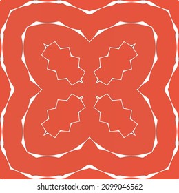 Ornamental talavera mexico tiles decor. Kitchen design. Vector seamless pattern trellis. Red gorgeous flower folk print for linens, smartphone cases, scrapbooking, bags or T-shirts.