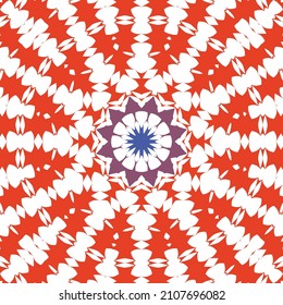 Ornamental talavera mexico tiles decor. Graphic design. Vector seamless pattern illustration. Red gorgeous flower folk print for linens, smartphone cases, scrapbooking, bags or T-shirts.