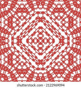 Ornamental talavera mexico tiles decor. Vector seamless pattern collage. Fashionable design. Red gorgeous flower folk print for linens, smartphone cases, scrapbooking, bags or T-shirts.