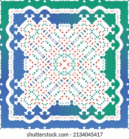 Ornamental talavera mexico tiles decor. Kitchen design. Vector seamless pattern trellis. Red gorgeous flower folk print for linens, smartphone cases, scrapbooking, bags or T-shirts.