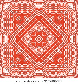 Ornamental talavera mexico tiles decor. Vector seamless pattern theme. Universal design. Red gorgeous flower folk print for linens, smartphone cases, scrapbooking, bags or T-shirts.