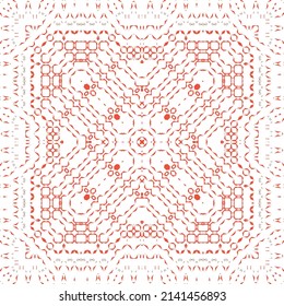 Ornamental talavera mexico tiles decor. Modern design. Vector seamless pattern elements. Red gorgeous flower folk print for linens, smartphone cases, scrapbooking, bags or T-shirts.