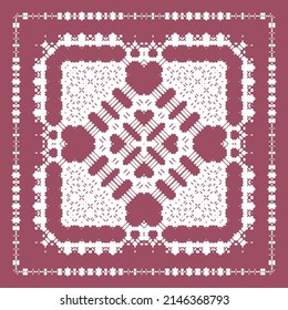 Ornamental talavera mexico tiles decor. Graphic design. Vector seamless pattern illustration. Red gorgeous flower folk print for linens, smartphone cases, scrapbooking, bags or T-shirts.