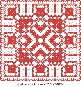 Ornamental talavera mexico tiles decor. Vector seamless pattern collage. Fashionable design. Red gorgeous flower folk print for linens, smartphone cases, scrapbooking, bags or T-shirts.