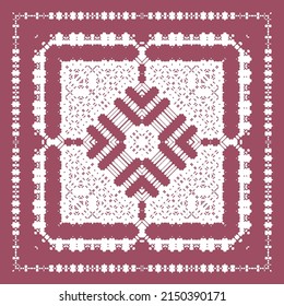 Ornamental talavera mexico tiles decor. Graphic design. Vector seamless pattern illustration. Red gorgeous flower folk print for linens, smartphone cases, scrapbooking, bags or T-shirts.
