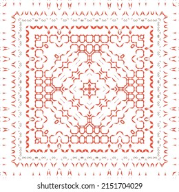 Ornamental talavera mexico tiles decor. Modern design. Vector seamless pattern elements. Red gorgeous flower folk print for linens, smartphone cases, scrapbooking, bags or T-shirts.