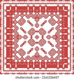 Ornamental talavera mexico tiles decor. Vector seamless pattern collage. Fashionable design. Red gorgeous flower folk print for linens, smartphone cases, scrapbooking, bags or T-shirts.