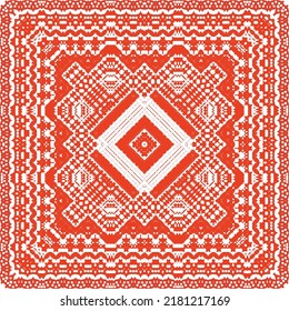 Ornamental talavera mexico tiles decor. Vector seamless pattern theme. Universal design. Red gorgeous flower folk print for linens, smartphone cases, scrapbooking, bags or T-shirts.