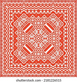Ornamental talavera mexico tiles decor. Vector seamless pattern theme. Universal design. Red gorgeous flower folk print for linens, smartphone cases, scrapbooking, bags or T-shirts.