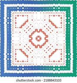 Ornamental talavera mexico tiles decor. Kitchen design. Vector seamless pattern trellis. Red gorgeous flower folk print for linens, smartphone cases, scrapbooking, bags or T-shirts.