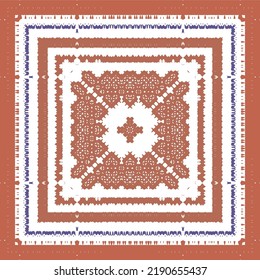 Ornamental talavera mexico tiles decor. Graphic design. Vector seamless pattern arabesque. Red gorgeous flower folk print for linens, smartphone cases, scrapbooking, bags or T-shirts.