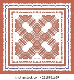 Ornamental talavera mexico tiles decor. Graphic design. Vector seamless pattern arabesque. Red gorgeous flower folk print for linens, smartphone cases, scrapbooking, bags or T-shirts.