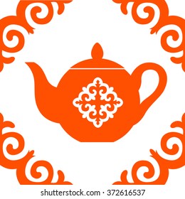 Ornamental teapot vector illustration