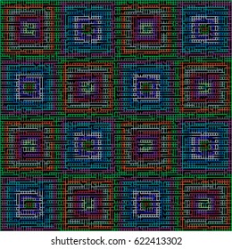 Ornamental technology background of lines.Vector colorful illustration.