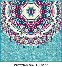 ornamental template with circle floral background