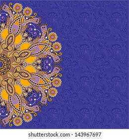 ornamental template with circle floral background