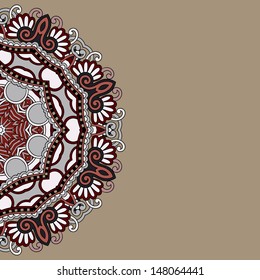 ornamental template with circle floral background