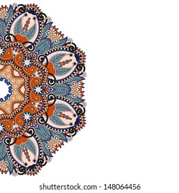 ornamental template with circle floral background