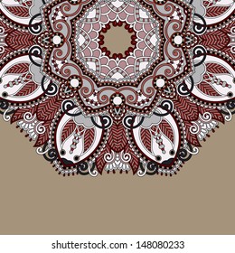 ornamental template with circle floral background