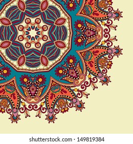 ornamental template with circle floral background